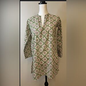 Roberta Roller Rabbit Vneck Tunic Blouse Pink and Green